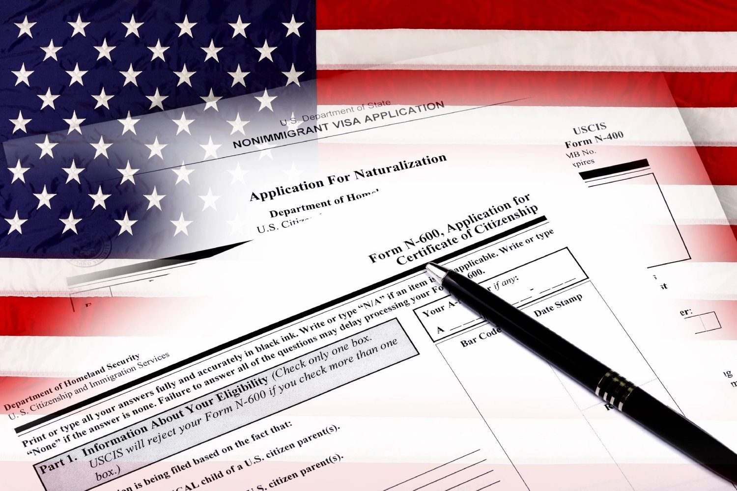 A close up of an application for naturalization